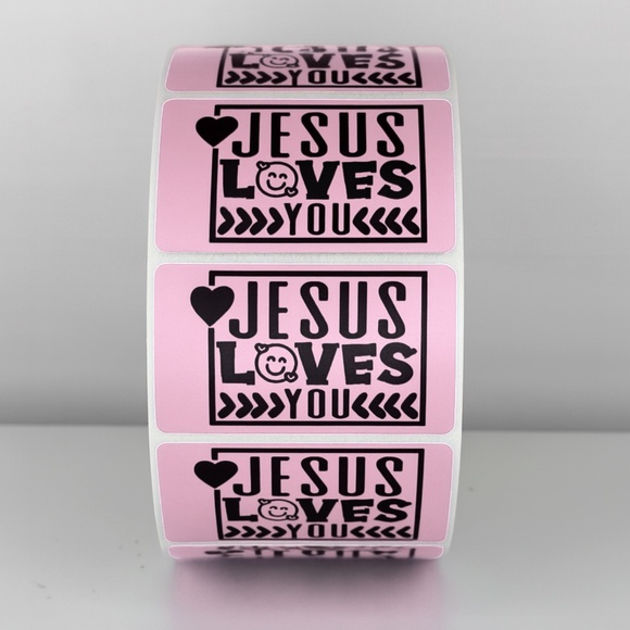 Jesus Loves You Stickers Labels Faith Packaging Small Business Gifts - Picture 1 of 11